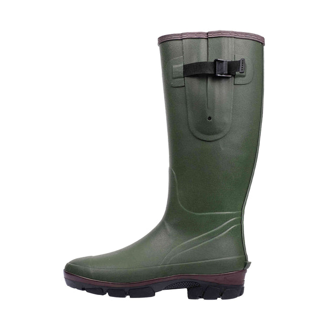 Adult Green Neoprene Rubber Rainboots with Adjustable Tab