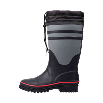 Adult Gray and Black Rubber Rainboots