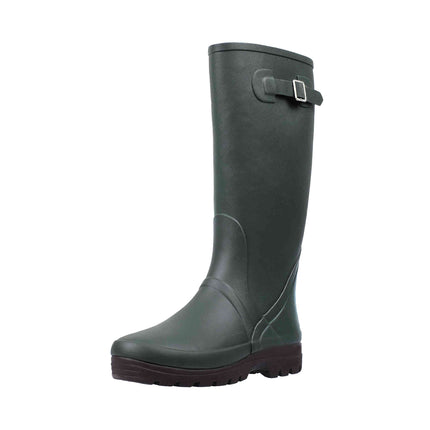 Adult Green Rubber Rainboots with Adjustable Tab