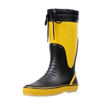 Adult Black and Yellow Rubber Rainboots
