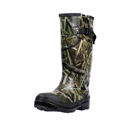 Adult camouflage Rubber Rainboots with Adjustable Tab，hunting boots