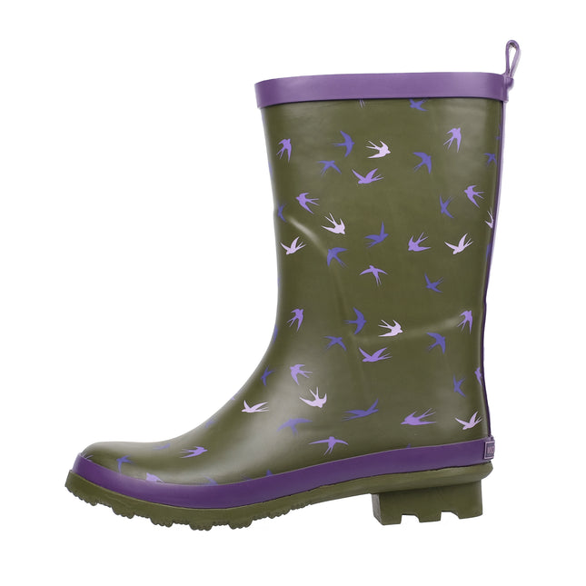 L3660138 Women Bird Rubber Rainboots