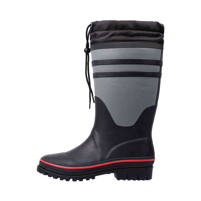 Adult Gray and Black Rubber Rainboots
